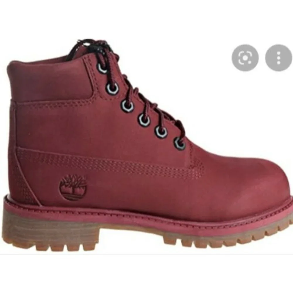 TIMBERLAND 6IN WATERPROOF BOOT BURGUNDY NUBUCK leather 2.5 big girls Rts$130